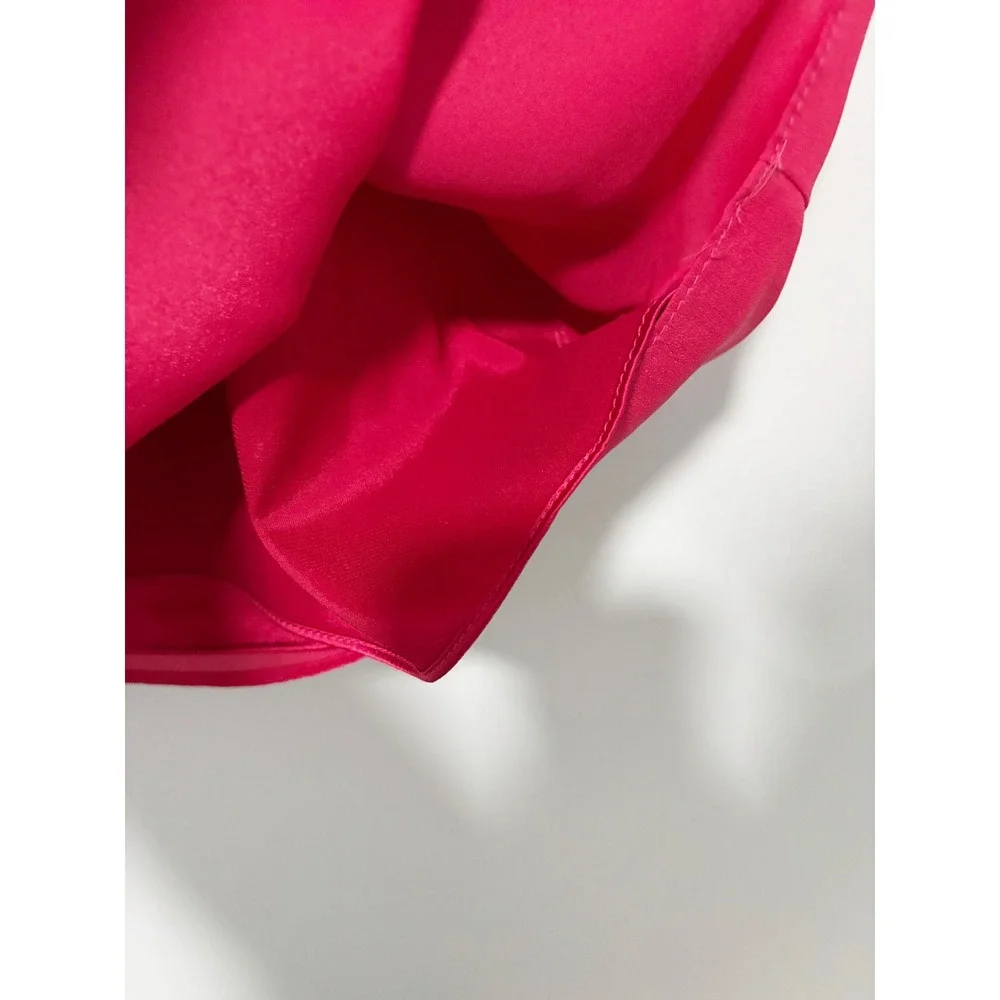 Express Ruffle Neck Dress Womens XS Pink Sleeveless Elastic Waist Pockets